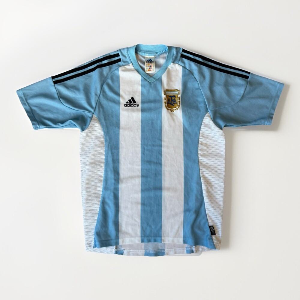 Vintage Argentina Home Jersey Small White Adidas Sportswear Soccer Fifa Messi